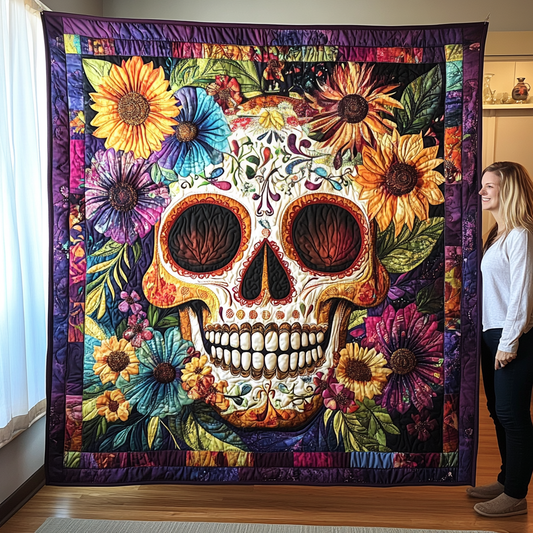Mystic Skull Quilted Blanket - Throw (55" x 60")