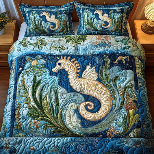 Mystic Tide 3-Piece Quilted Bedding Set - Single (59" x 70")