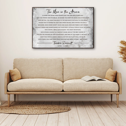 The Man In The Arena Grunge Sign