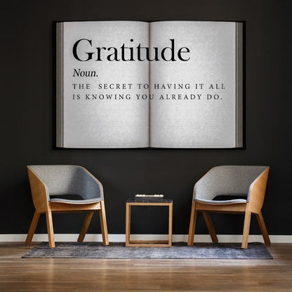 Gratitude - Open Book Wall Sign