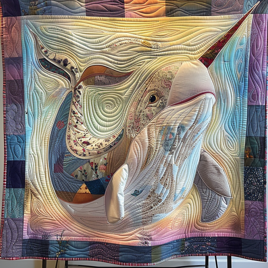 Narwhal Charm Quilted Blanket - Throw (55" x 60")
