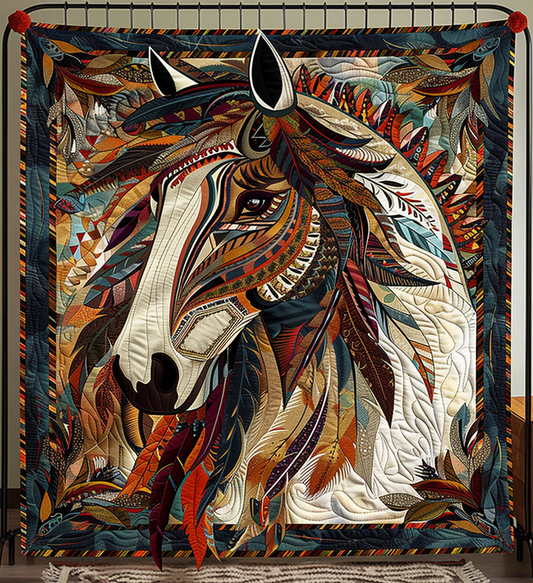Mustang Mystique Quilted Blanket - Throw (55" x 60")