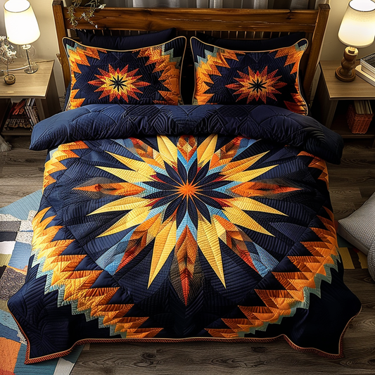 Native Starburst 3-Piece Quilted Bedding Set - Single (59" x 70")