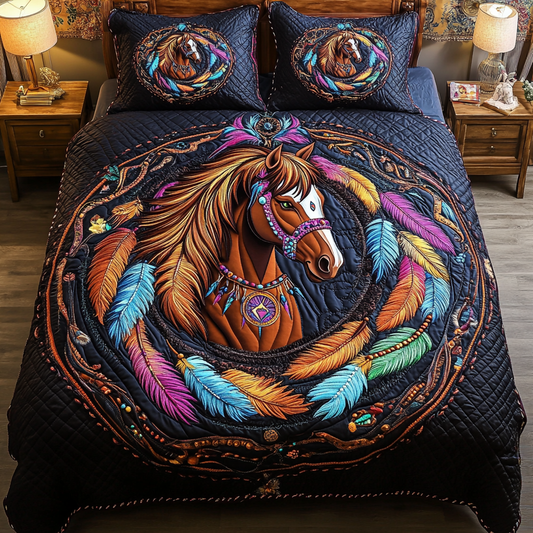 Native Grace 3-Piece Quilted Bedding Set - Single (59" x 70")