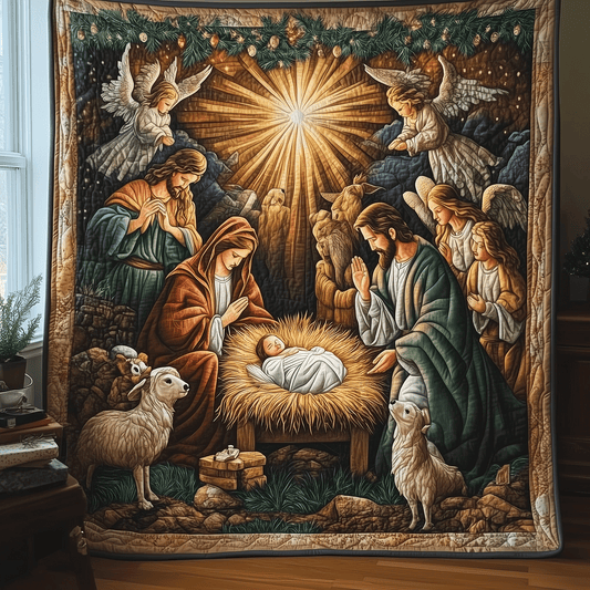 Nativity Scene Quilted Blanket - Throw (55" x 60")