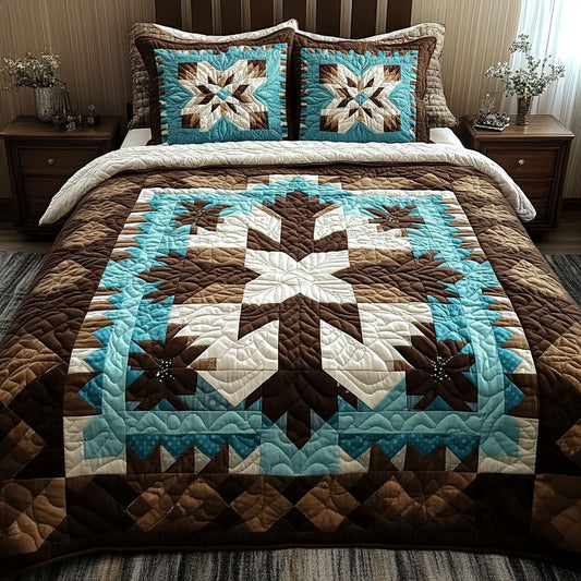 Nature Mosaic 3-Piece Quilted Bedding Set - Single (59" x 70")