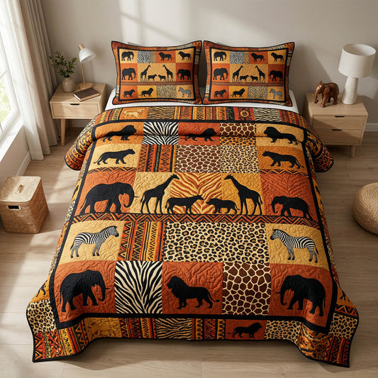 Nature Tribe 3-Piece Quilted Bedding Set - Single (59" x 70")