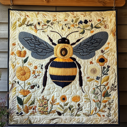 Nature's Buzz Quilted Blanket - Throw (55" x 60")