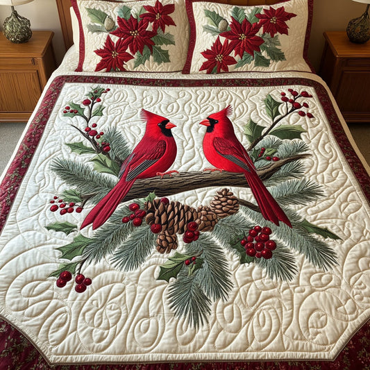 Natures Noel 3-Piece Quilted Bedding Set - Single (59" x 70")