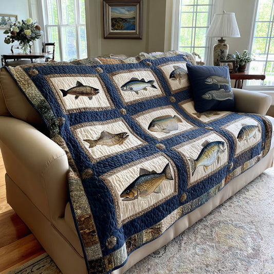 Navy Trout Patch Quilted Blanket - Baby (30" x 40") - Pack 1