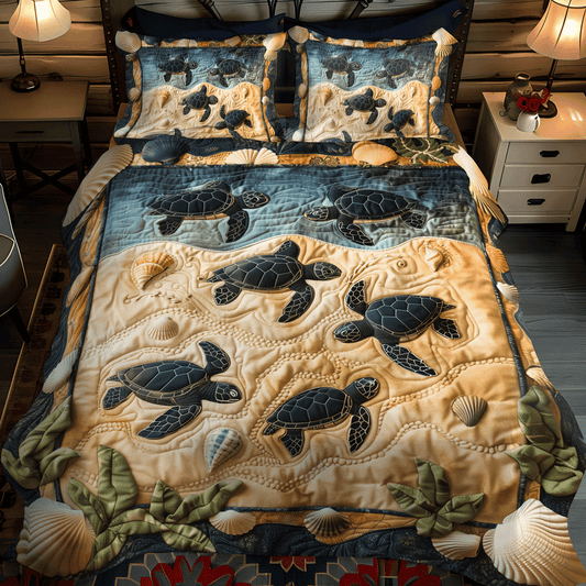 Nest to Ocean 3-Piece Quilted Bedding Set - Single (59" x 70")