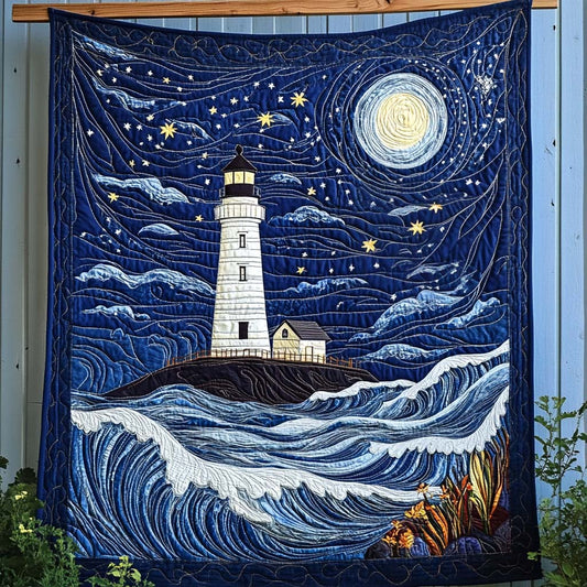 Night Beacon Quilted Blanket - Throw (55" x 60")
