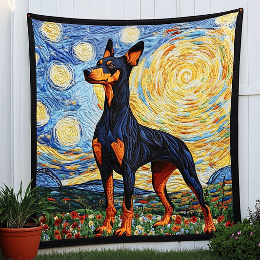 Nightscape Doberman Quilted Blanket - Baby (30" x 40")