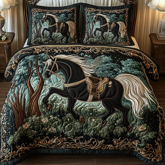 Noble Nights 3-Piece Quilted Bedding Set - Single (59" x 70")