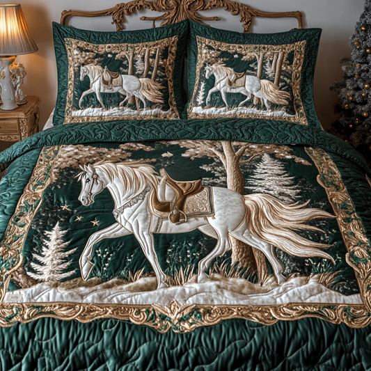 Noble Steed 3-Piece Quilted Bedding Set - Single (59" x 70")