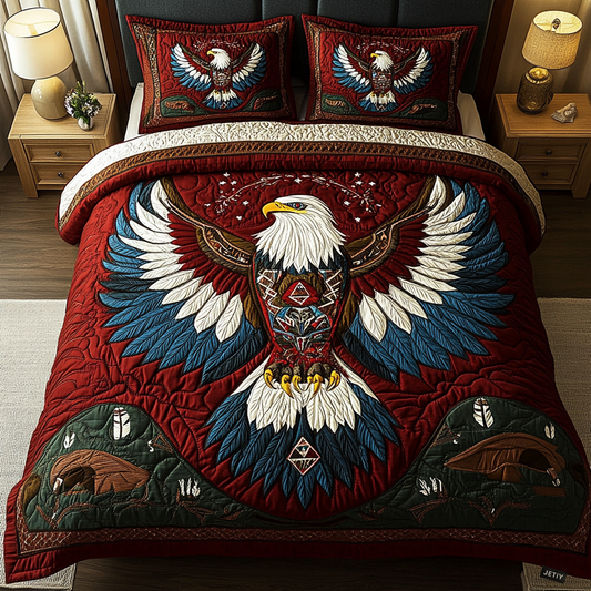 Noble Wings 3-Piece Quilted Bedding Set - Single (59" x 70")