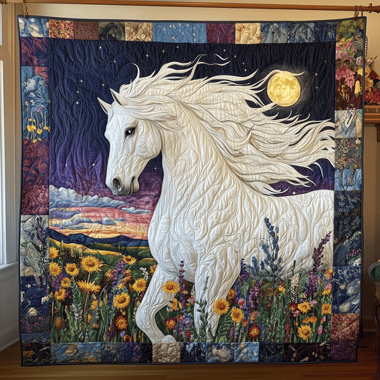 Nocturnal Equine Art Quilt Hanging - Baby (30" x 40")