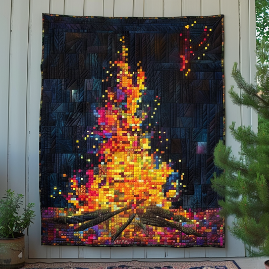 Nocturnal Fire Quilted Blanket - Throw (55" x 60")