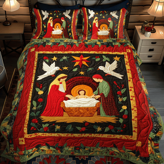 Noel Night Comfort 3-Piece Quilted Bedding Set - Single (59" x 70")