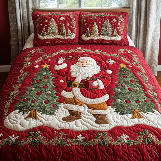 North Pole Celebration Quilted Bedding Set - Single (59" x 70")