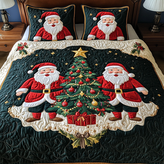 North Pole Cheer 3-Piece Quilted Bedding Set - Single (59" x 70")