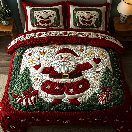 North Pole Cheer 3-Piece Quilted Bedding Set - Single (59" x 70")