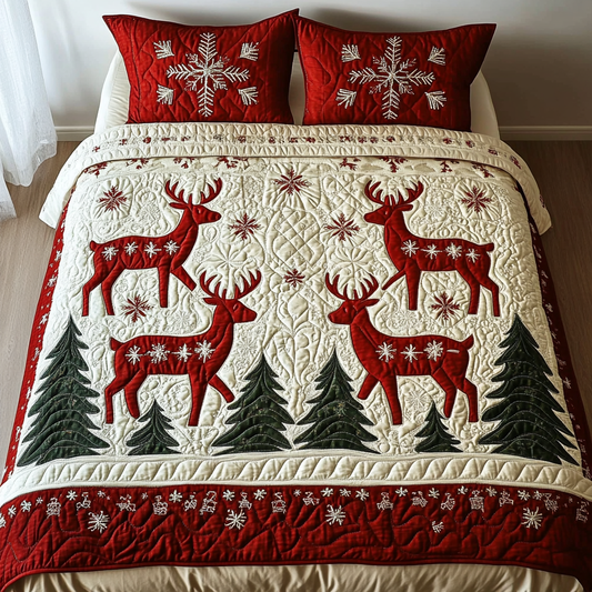 North Pole Nights 3-Piece Quilted Bedding Set - Single (59" x 70")