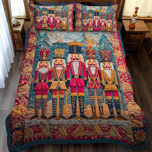 Nostalgic Nutcracker 3-Piece Quilted Bedding Set - Single (59" x 70")