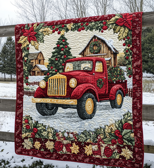Nostalgic Wheels Quilted Blanket - Throw (55" x 60")