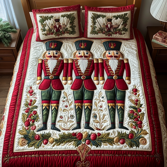 Nutcracker Holiday Spirit Quilted Bedding Set - Single (59" x 70")
