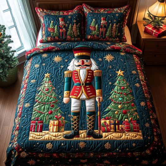 Nutcracker Wonderland Quilted Bedding Set - Single (59" x 70")