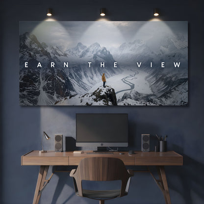 Earn The View Motivational  Wall Sign