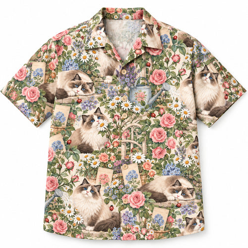 Ragdoll Rosewater Garden Hawaiian Shirt