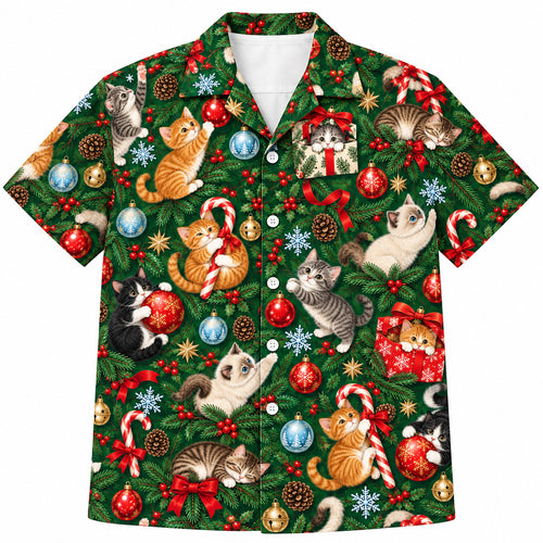 Mistletoe Mischief Cats Hawaiian Shirt