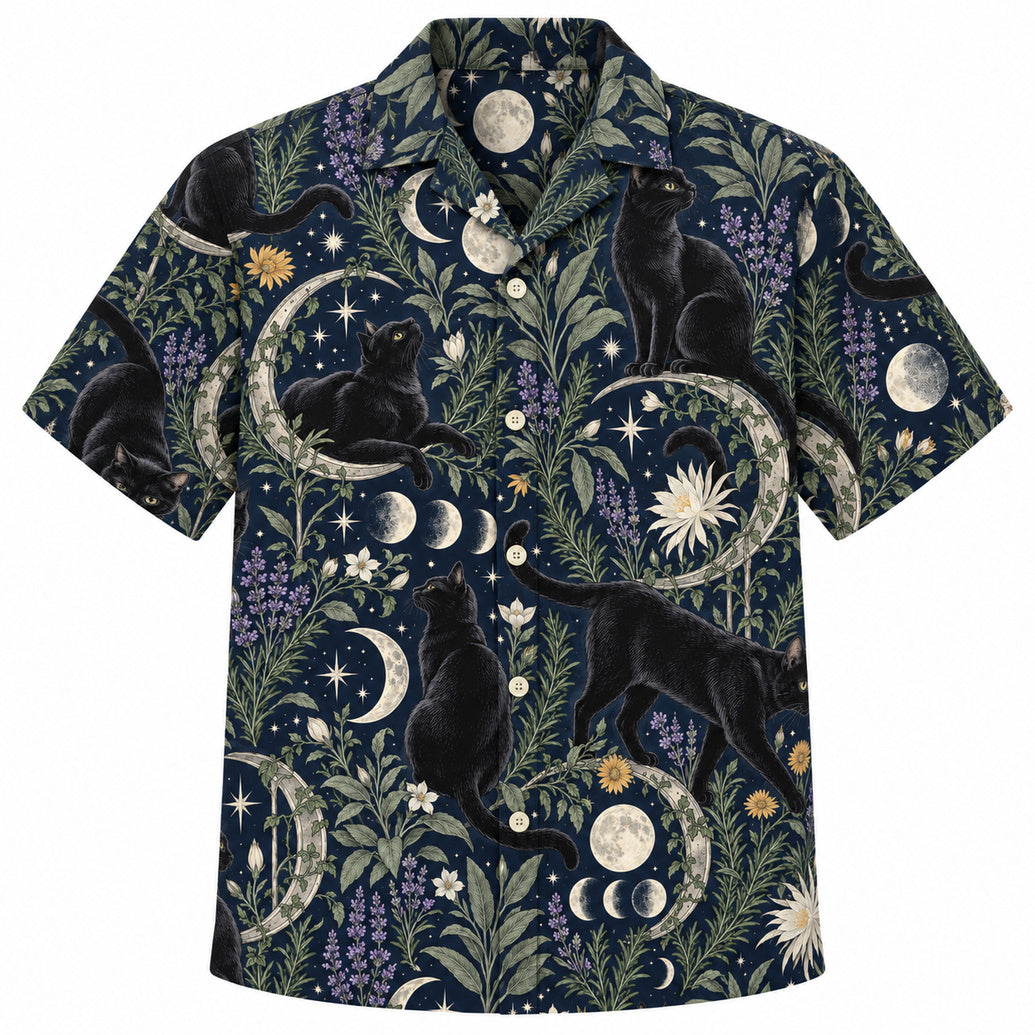 Black Cat Lunar Apothecary Hawaiian Shirt