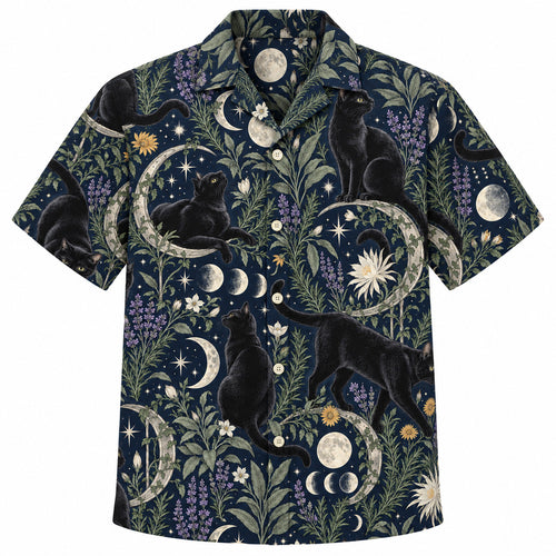 Black Cat Lunar Apothecary Hawaiian Shirt