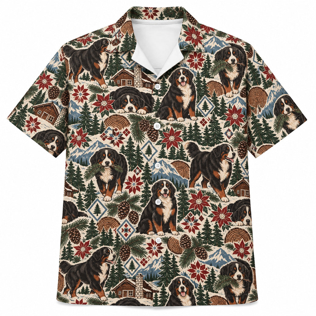 Bernese Alpine Cabin Social Hawaiian Shirt