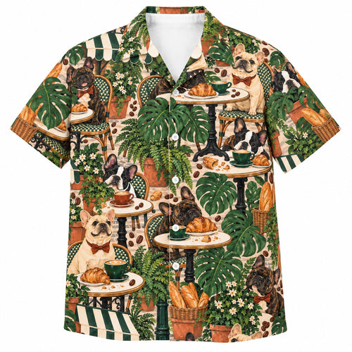 Frenchie Espresso Boulevard Hawaiian Shirt