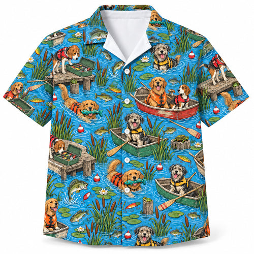 Dock Dog Tackle Tale Hawaiian Shirt