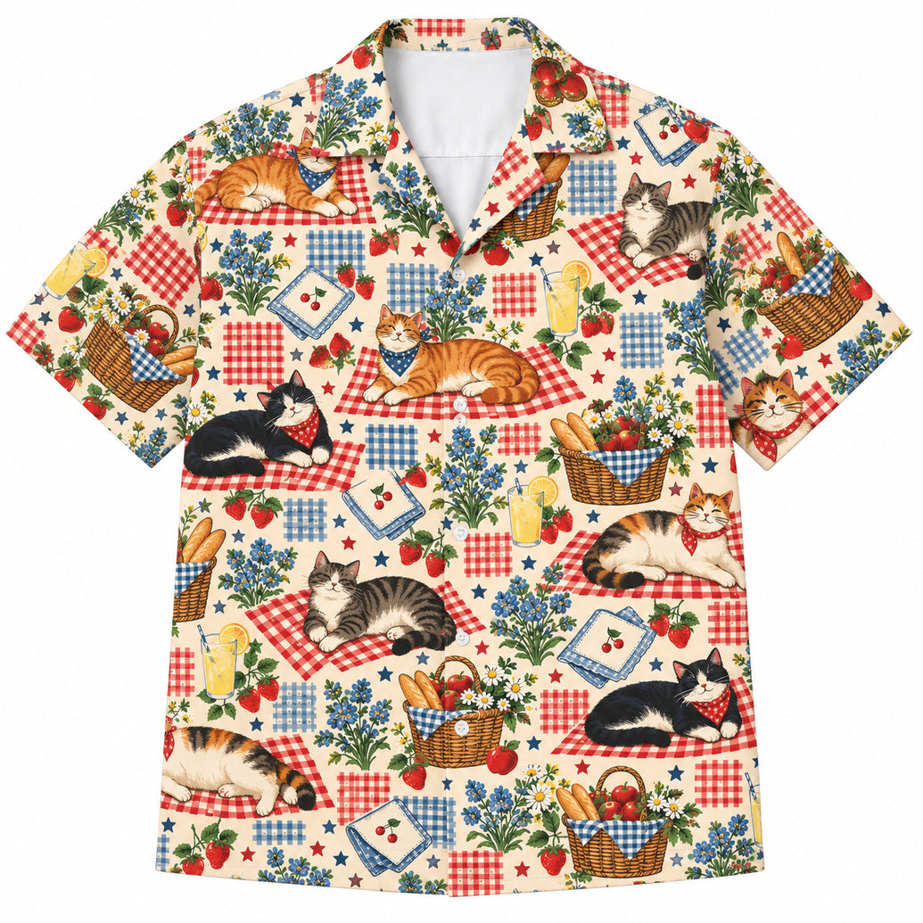 Picnic Paws & Patchwork Hawaiihemd