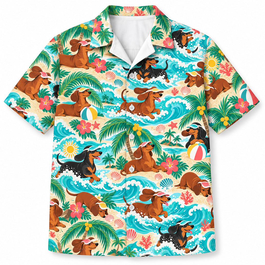 Sandy Paws Surf Break Hawaiian Shirt
