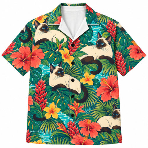 Siamese Hibiscus Lagoon Hawaiihemd