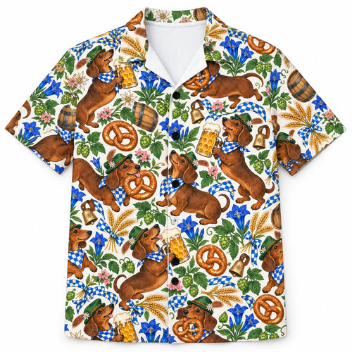 Beiers Dachshund Biergarten Hawaïshirt
