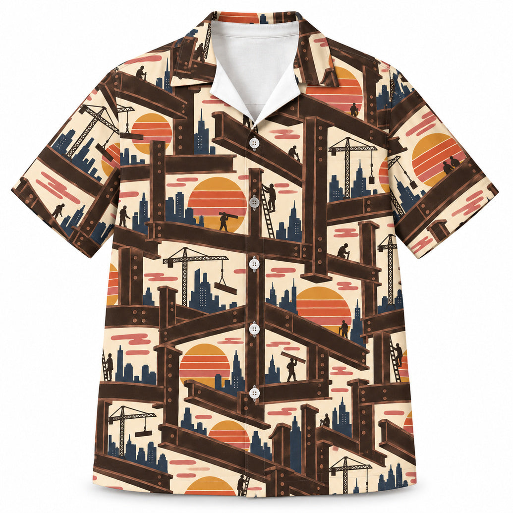 Sunset Beam Skyline Hawaiian Shirt