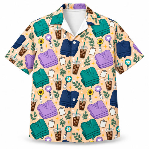 Scrubs & Cold Brew Break Hawaiian Shirt