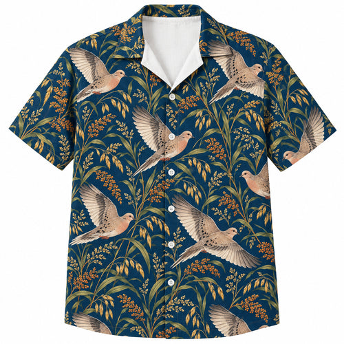 Doves Over Amber Fields Hawaiian Shirt