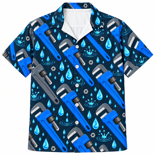 Blue Drop Wrenchworks Hawaiian Shirt
