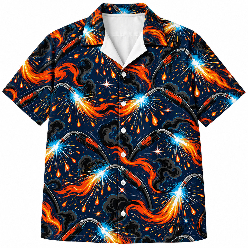 Blue Arc Firestorm Hawaiian Shirt