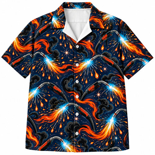 Blue Arc Firestorm Hawaiian Shirt