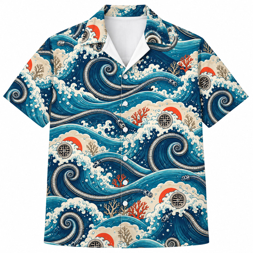 Breaker Wave Coilwork Hawaiian Shirt